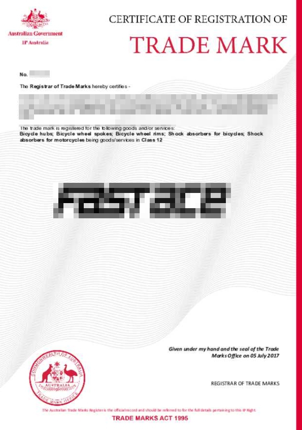 澳洲商標證書