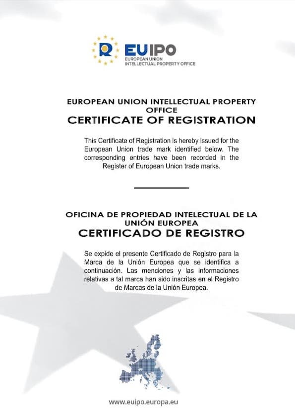 歐盟商標證書/EU Trademark(EU) Certificate
