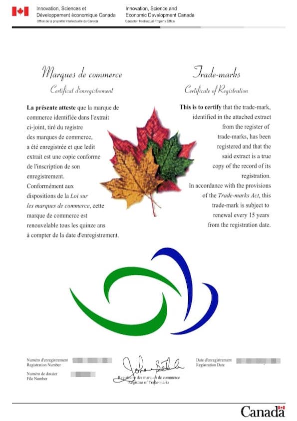 加拿大商標證書/Canada Trademark(CA) Certificate