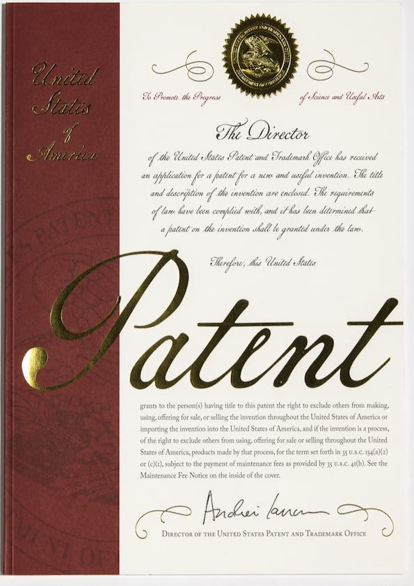 美國發明專利證書/America Invention Patent(US) Certificate